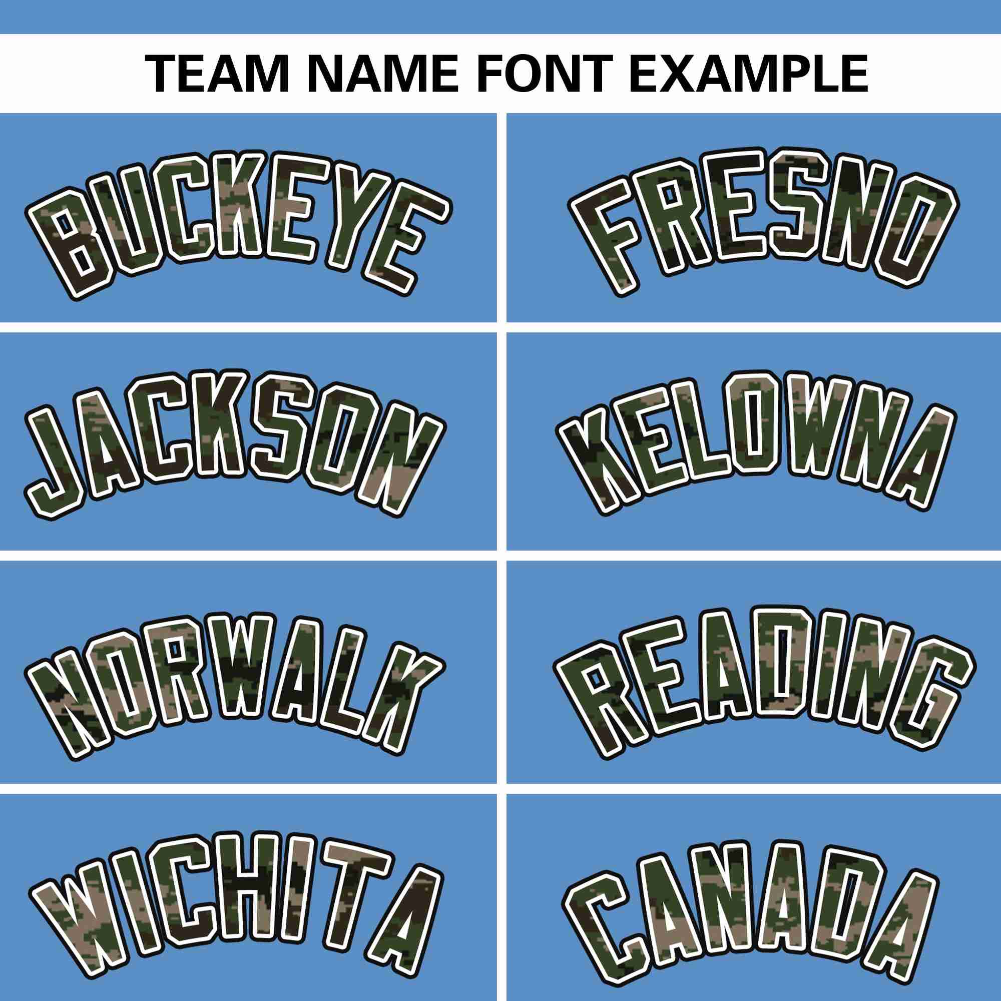 Custom Light Blue Personalized Camo Font Authentic Baseball Jersey