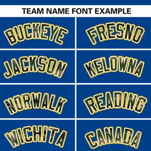 Custom Royal Personalized Camo Font Authentic Baseball Jersey