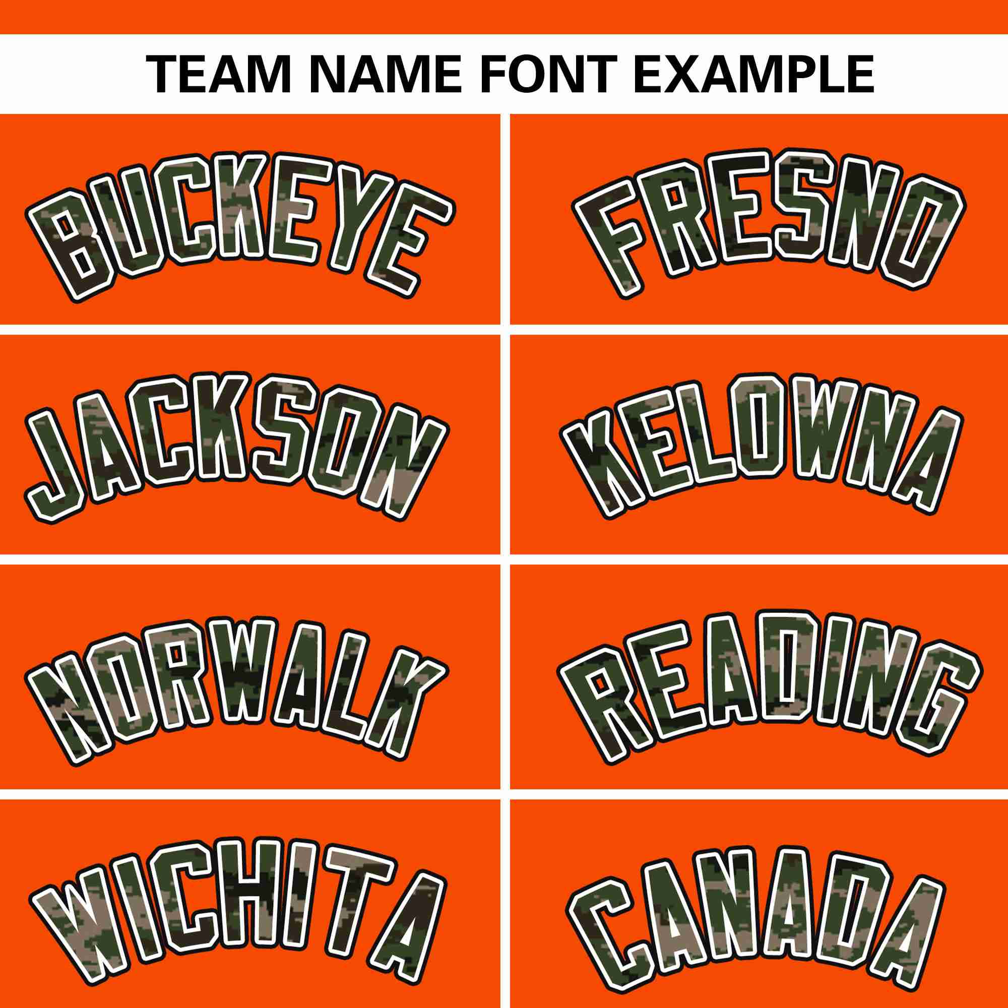 Custom Orange Personalized Camo Font Authentic Baseball Jersey