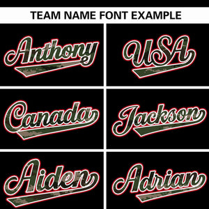 Custom Black Personalized Camo Font Authentic Baseball Jersey