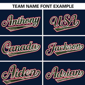 Custom Navy Personalized Camo Font Authentic Baseball Jersey