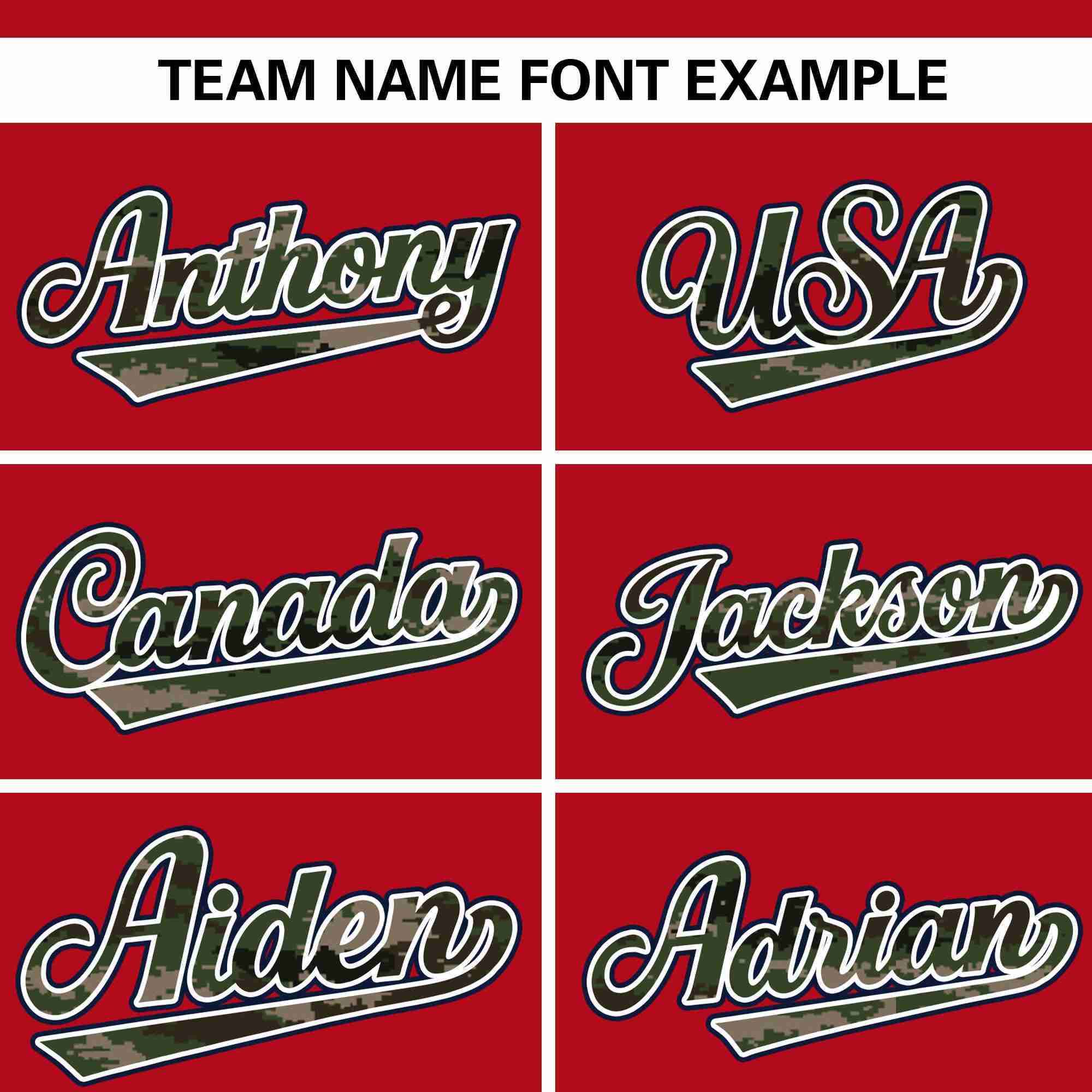 Custom Red Personalized Camo Font Authentic Baseball Jersey