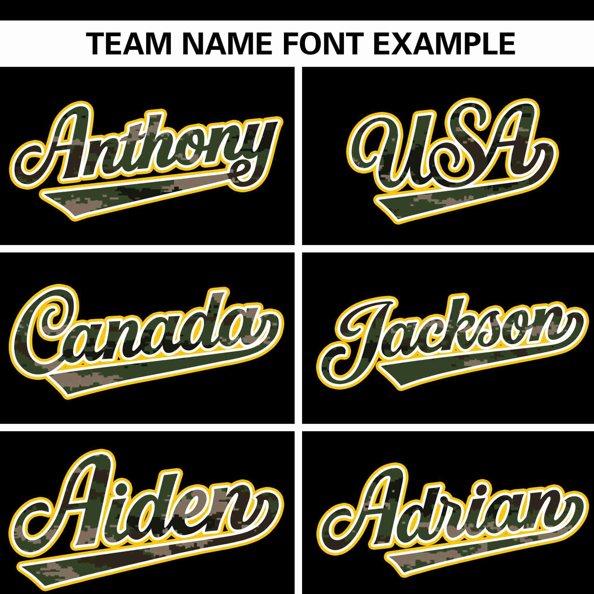 Custom Black Personalized Camo Font Authentic Baseball Jersey