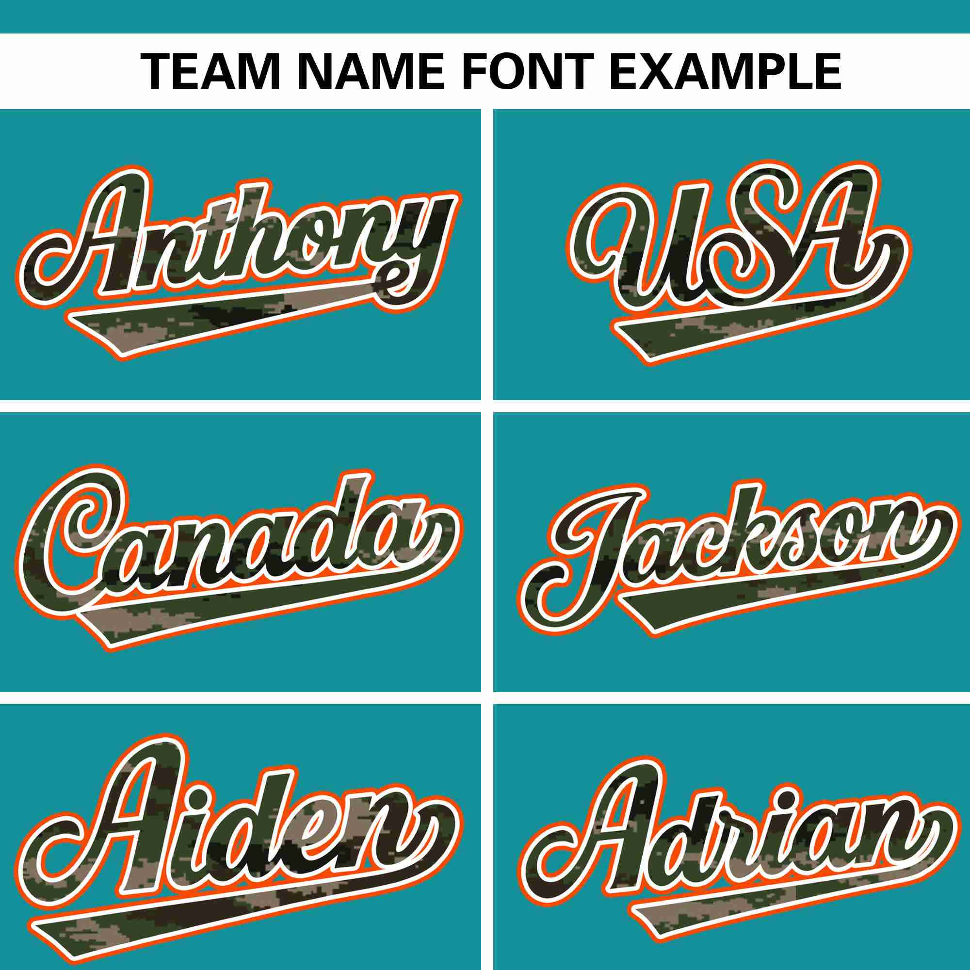 Custom Aqua Personalized Camo Font Authentic Baseball Jersey