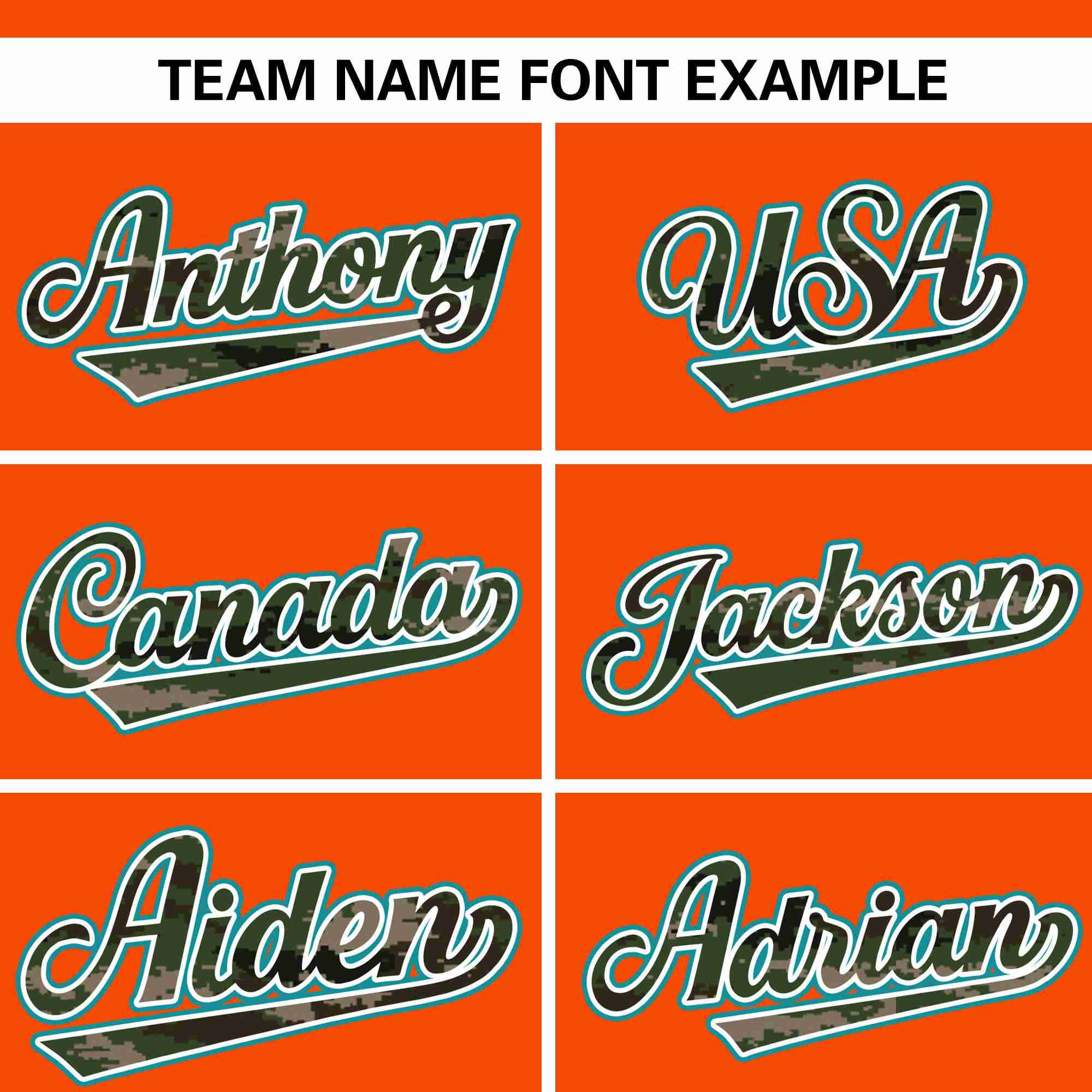 Custom Orange Personalized Camo Font Authentic Baseball Jersey