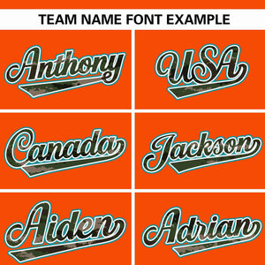 Custom Orange Personalized Camo Font Authentic Baseball Jersey