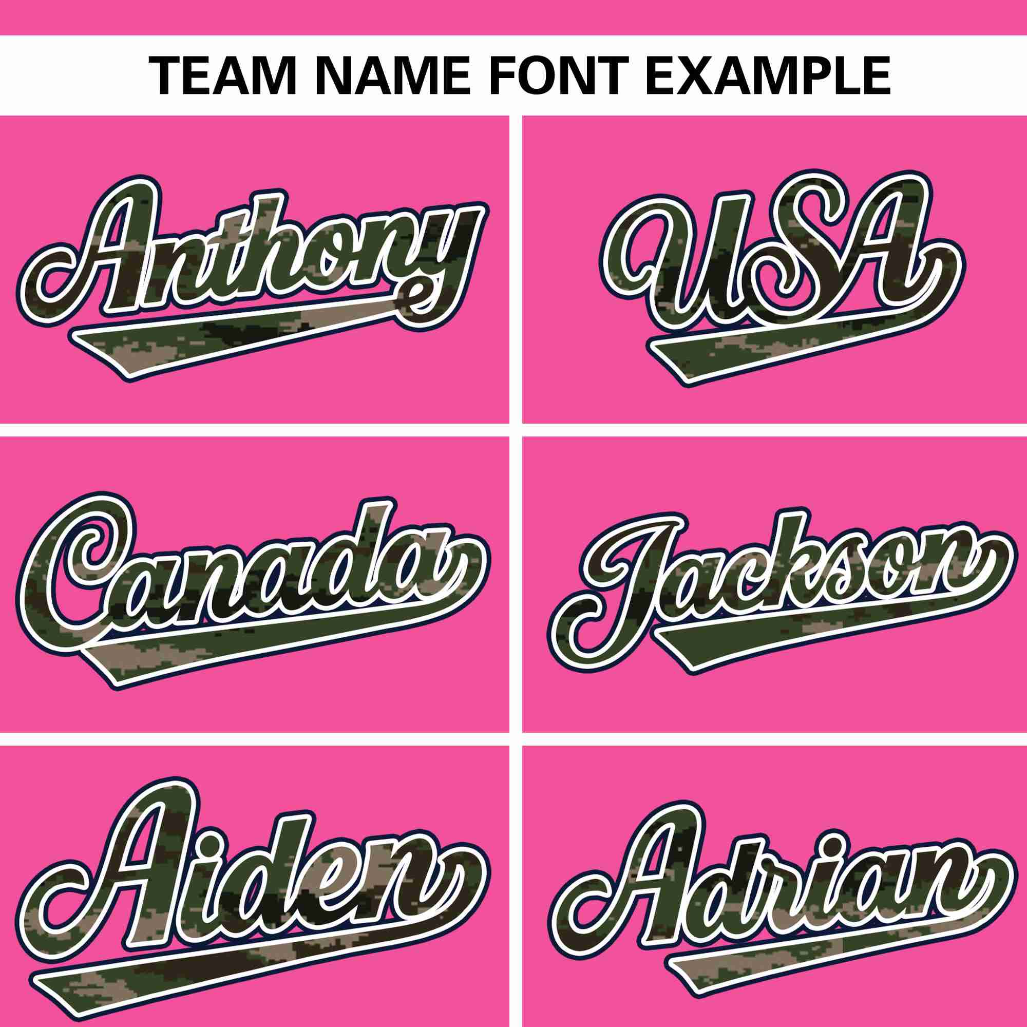 Custom Pink Personalized Camo Font Authentic Baseball Jersey