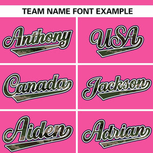 Custom Pink Personalized Camo Font Authentic Baseball Jersey