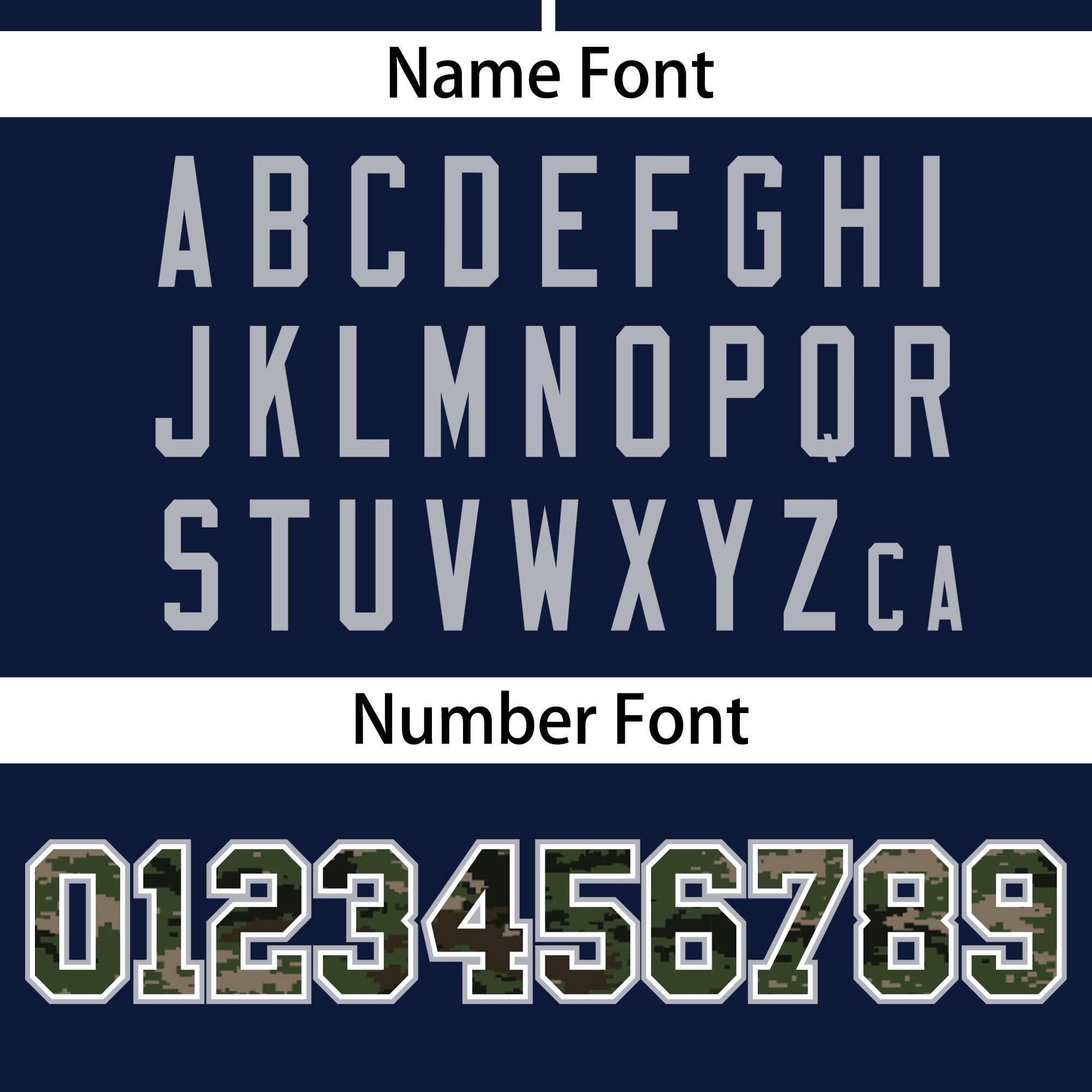 Custom Navy Personalized Camo Font Authentic Baseball Jersey