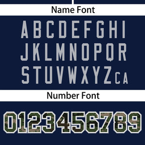 Custom Navy Personalized Camo Font Authentic Baseball Jersey