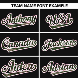 Custom Black Personalized Camo Font Authentic Baseball Jersey