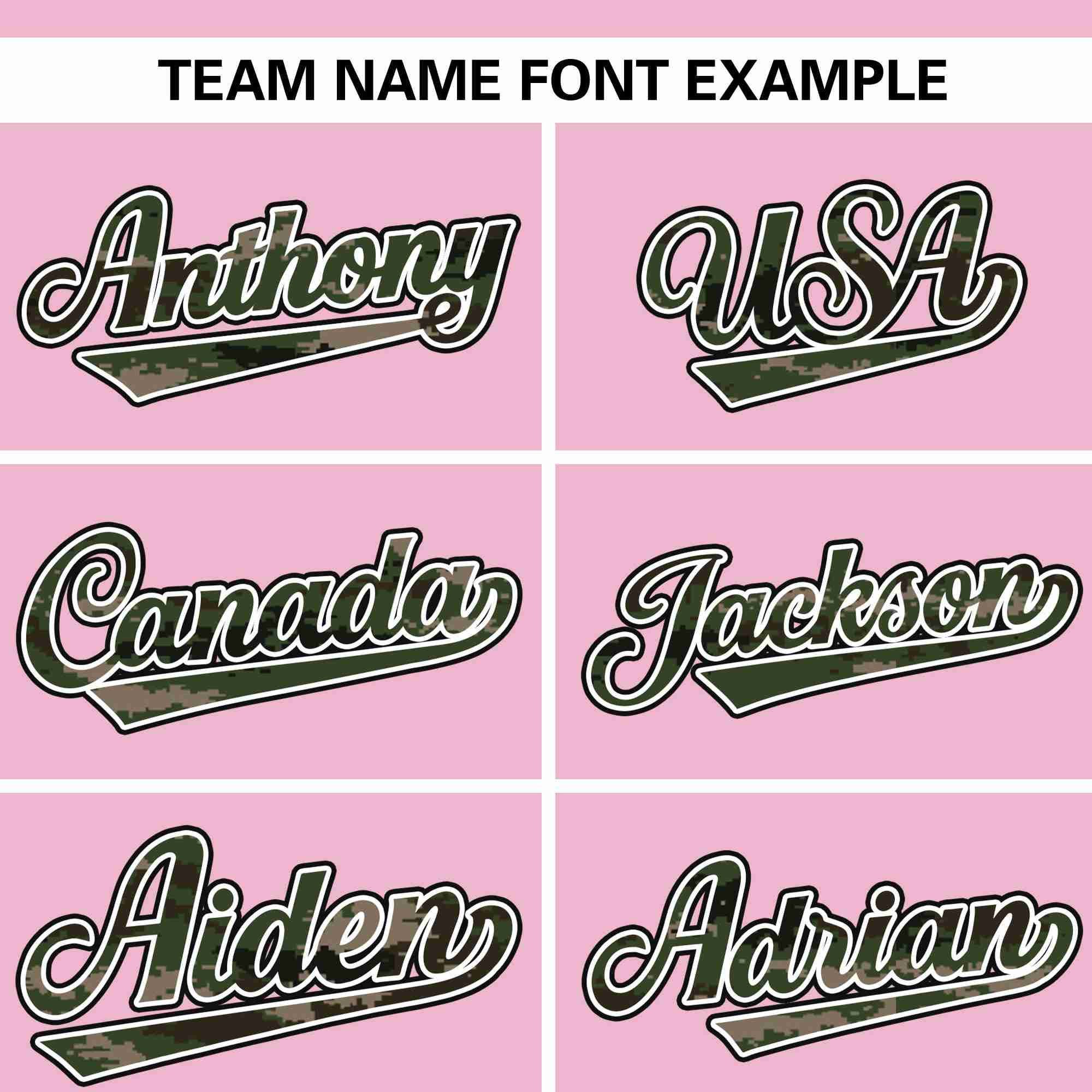 Custom Pink Personalized Camo Font Authentic Baseball Jersey