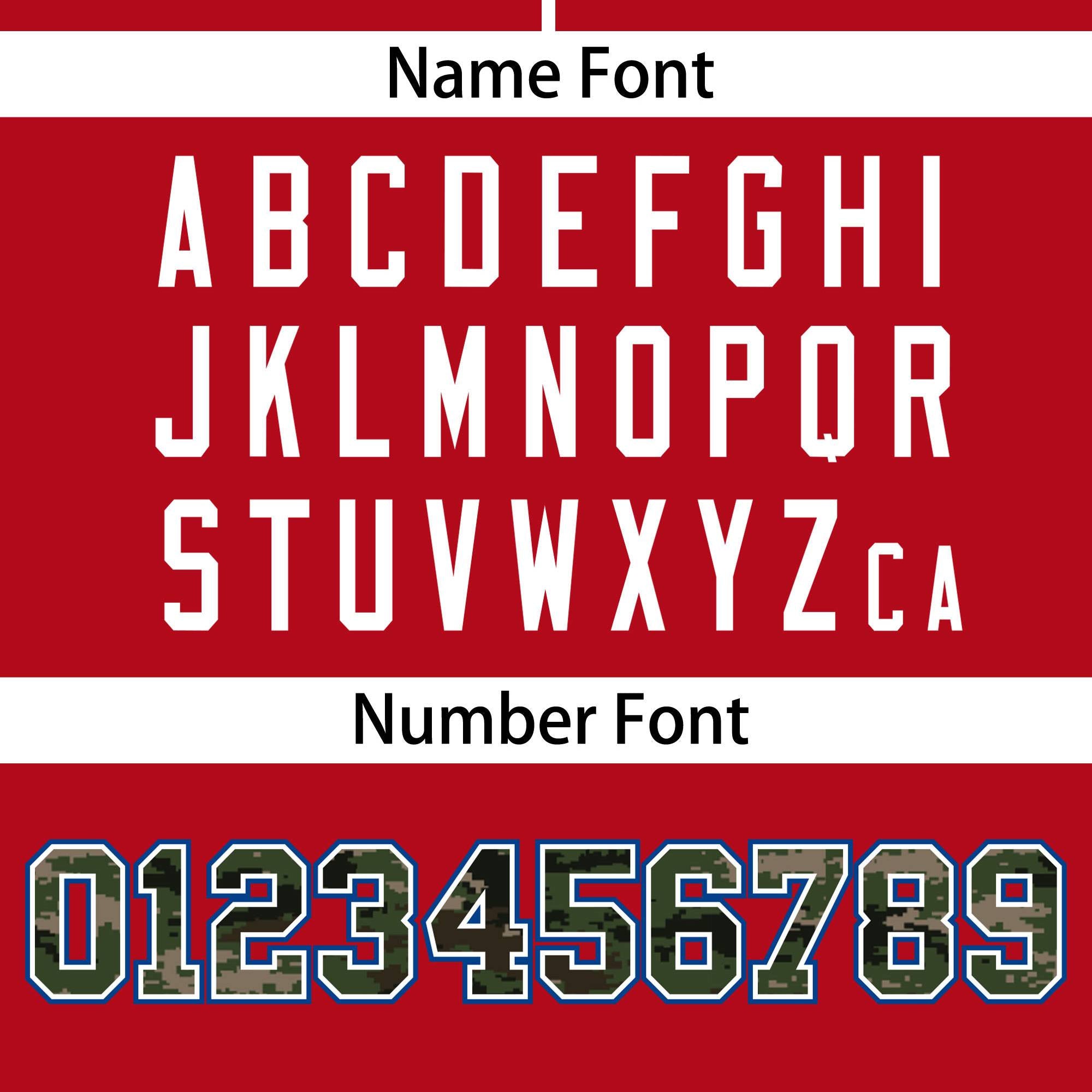 Custom Red Personalized Camo Font Authentic Baseball Jersey