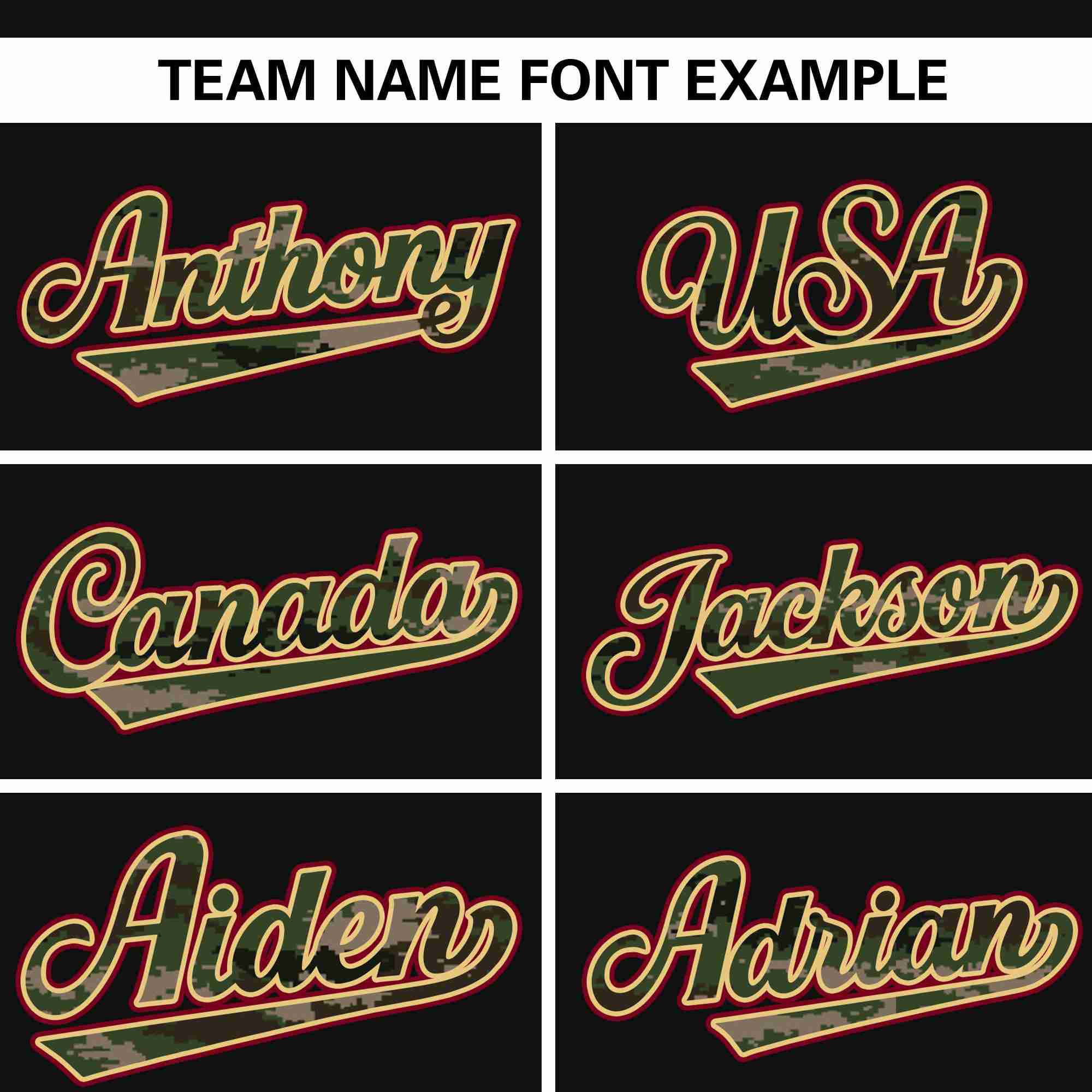 Custom Black Personalized Camo Font Authentic Baseball Jersey