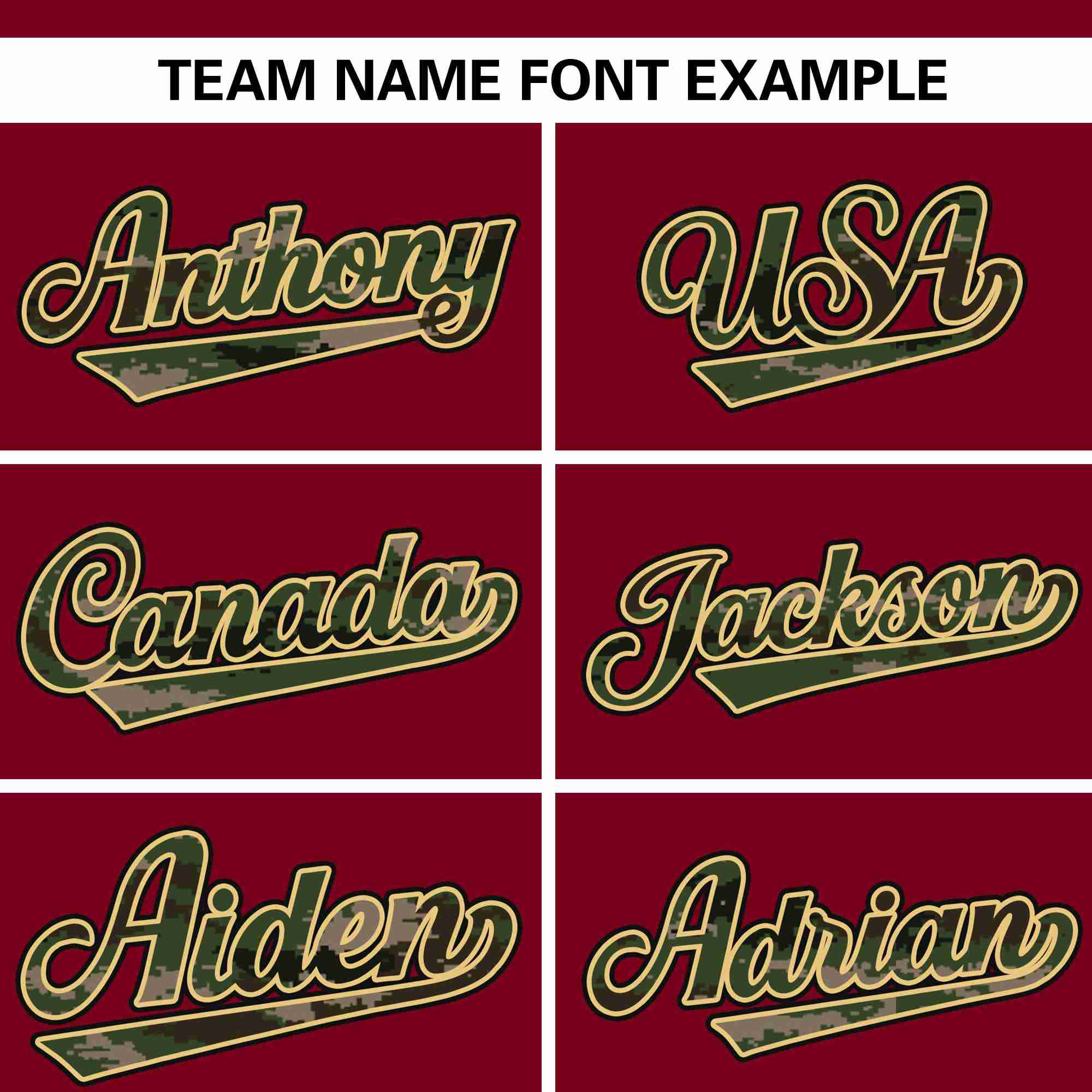 Custom Crimson Personalized Camo Font Authentic Baseball Jersey