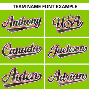 Custom Neon Green Personalized Camo Font Authentic Baseball Jersey