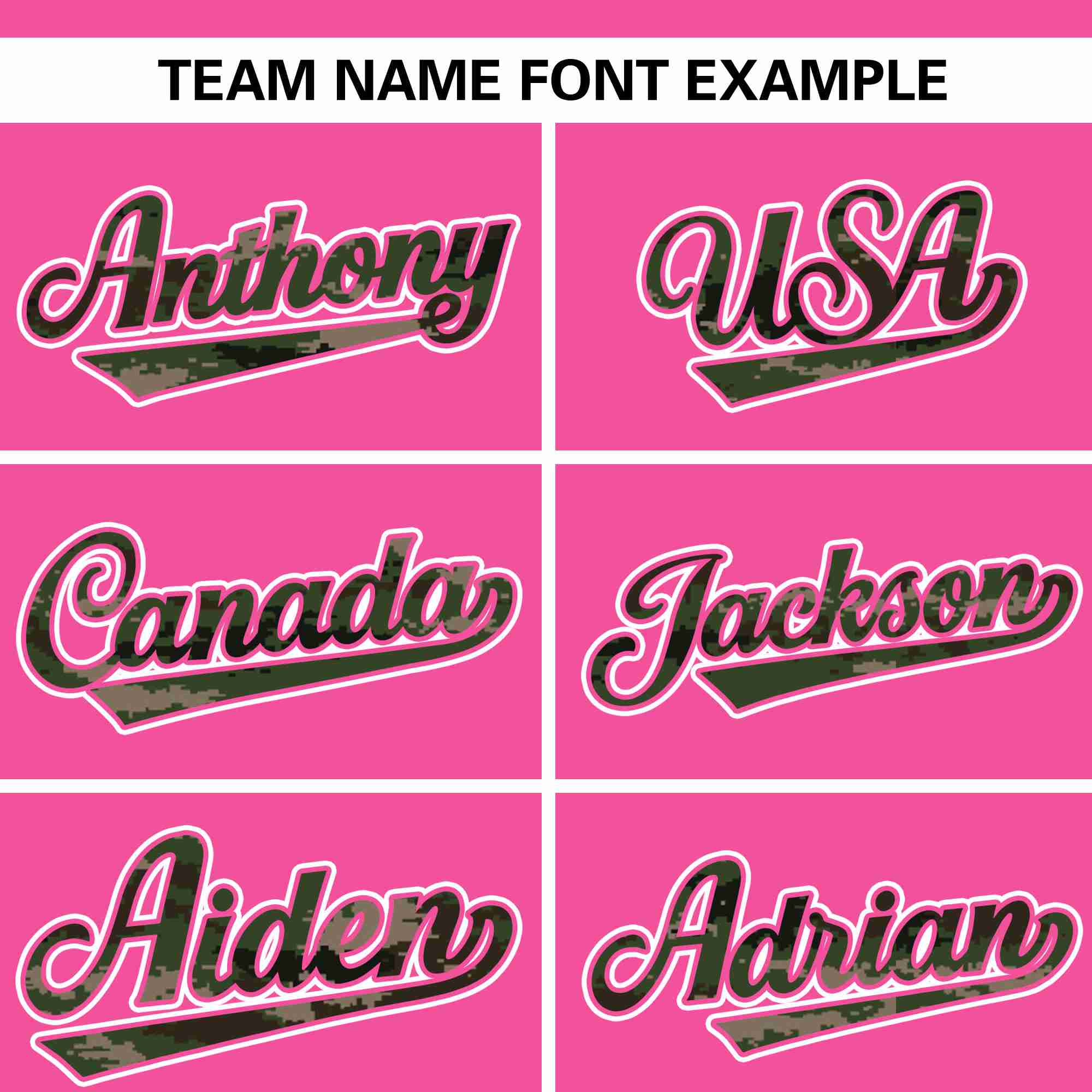 Custom Pink Personalized Camo Font Authentic Baseball Jersey