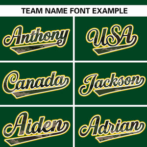 Custom Green Personalized Camo Font Authentic Baseball Jersey