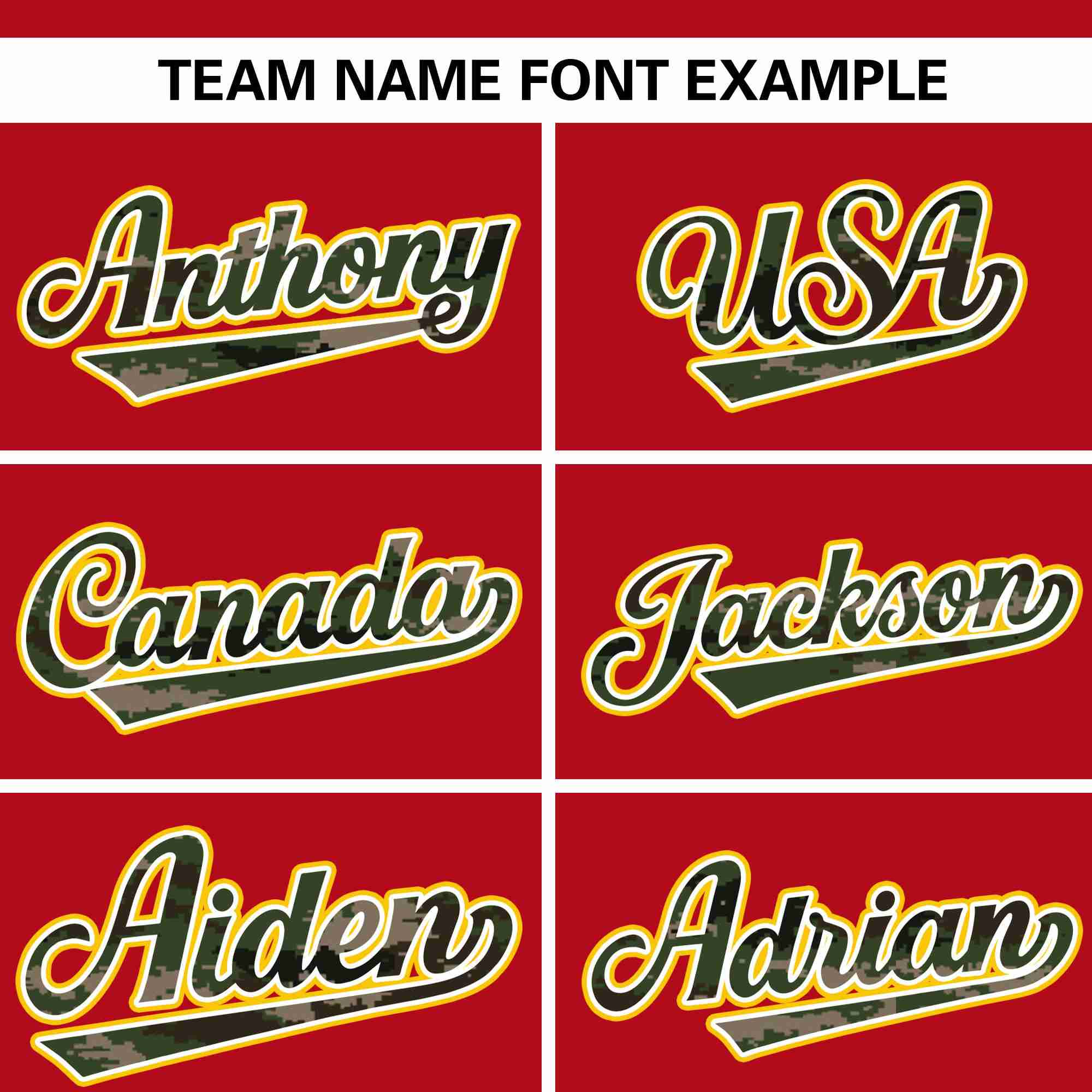 Custom Red Personalized Camo Font Authentic Baseball Jersey