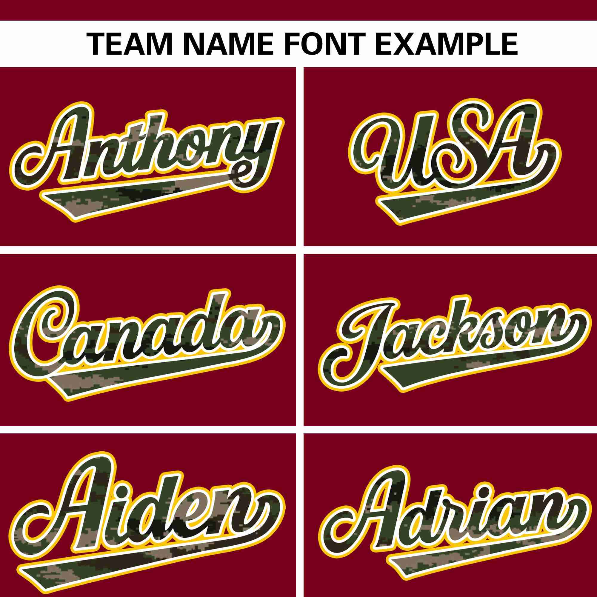 Custom Crimson Personalized Camo Font Authentic Baseball Jersey