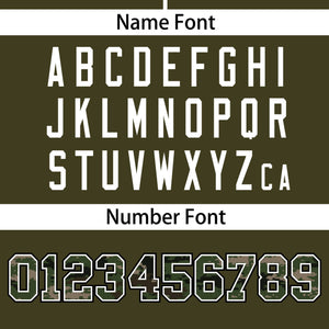 Custom Olive Personalized Camo Font Authentic Baseball Jersey