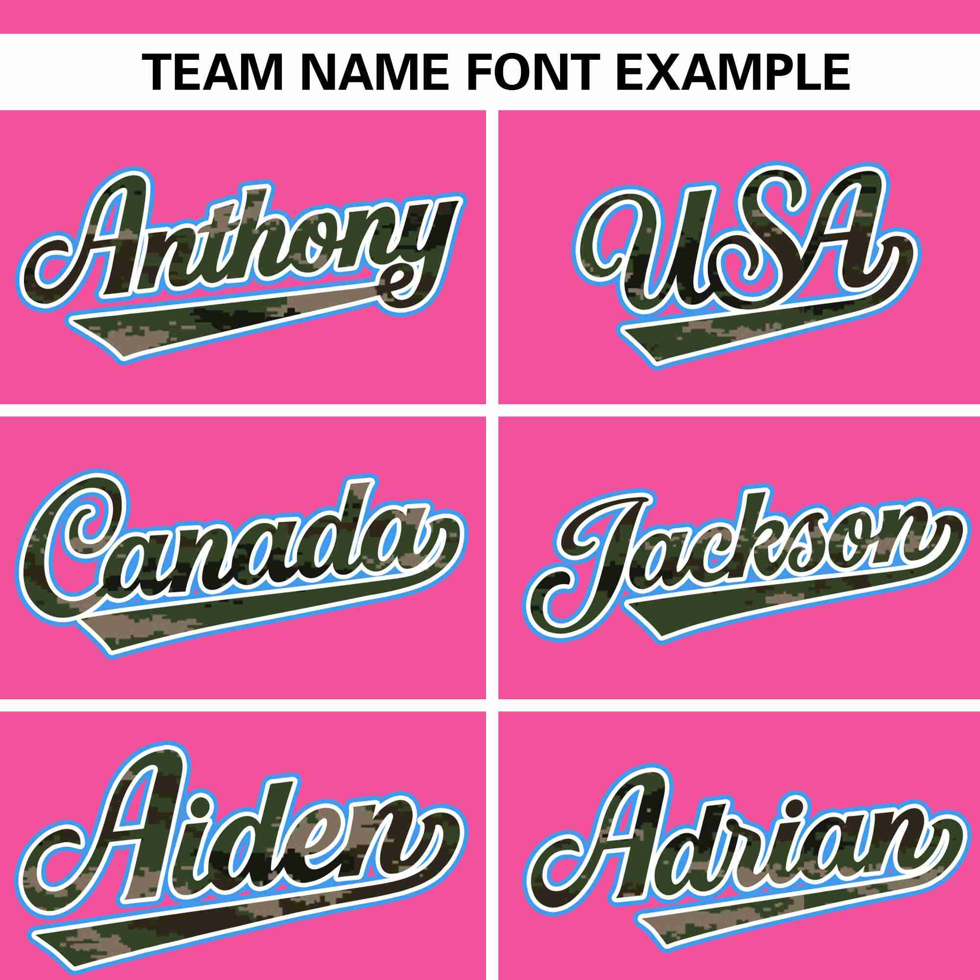 Custom Pink Personalized Camo Font Authentic Baseball Jersey