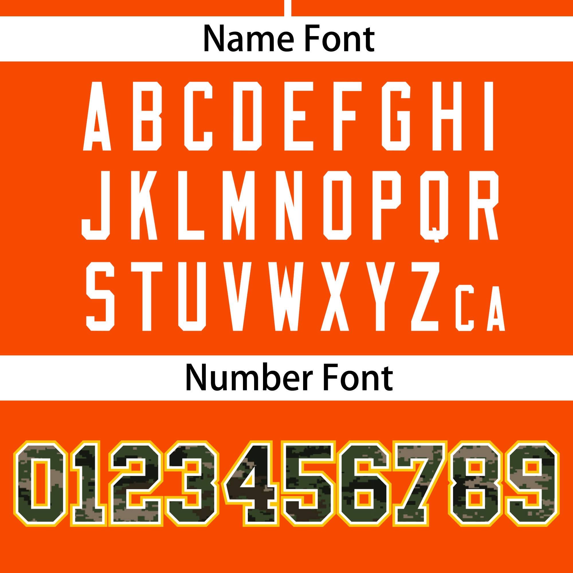 Custom Orange Personalized Camo Font Authentic Baseball Jersey