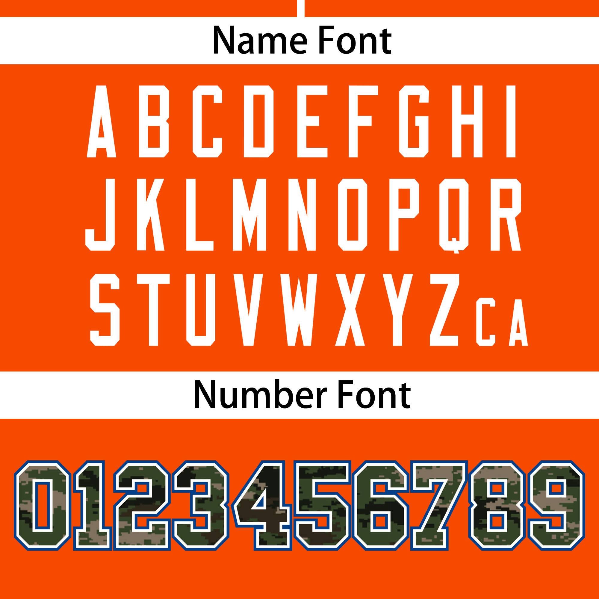 Custom Orange Personalized Camo Font Authentic Baseball Jersey