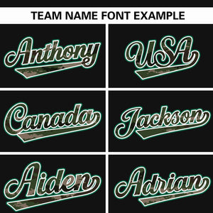 Custom Black Personalized Camo Font Authentic Baseball Jersey