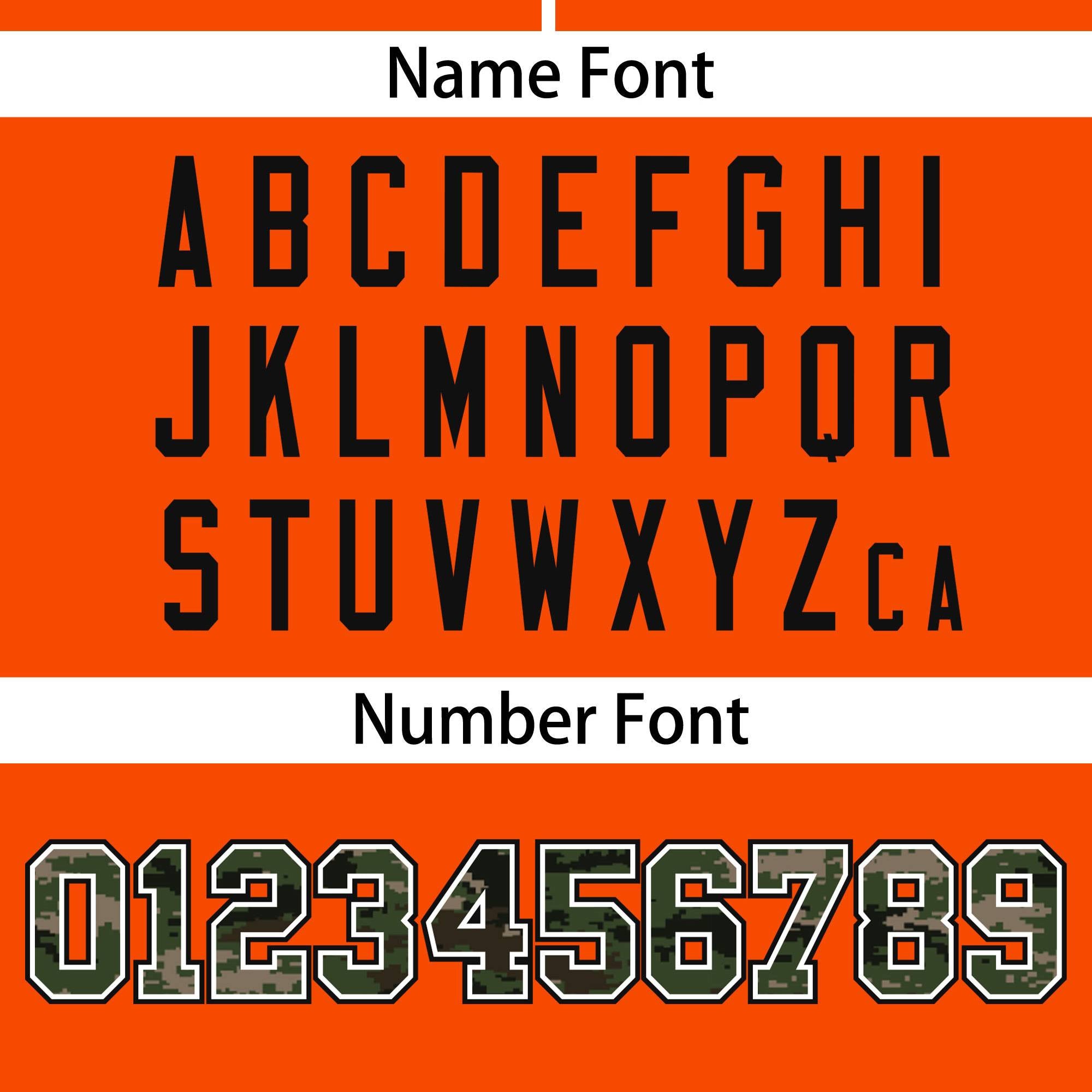 Custom Orange Personalized Camo Font Authentic Baseball Jersey