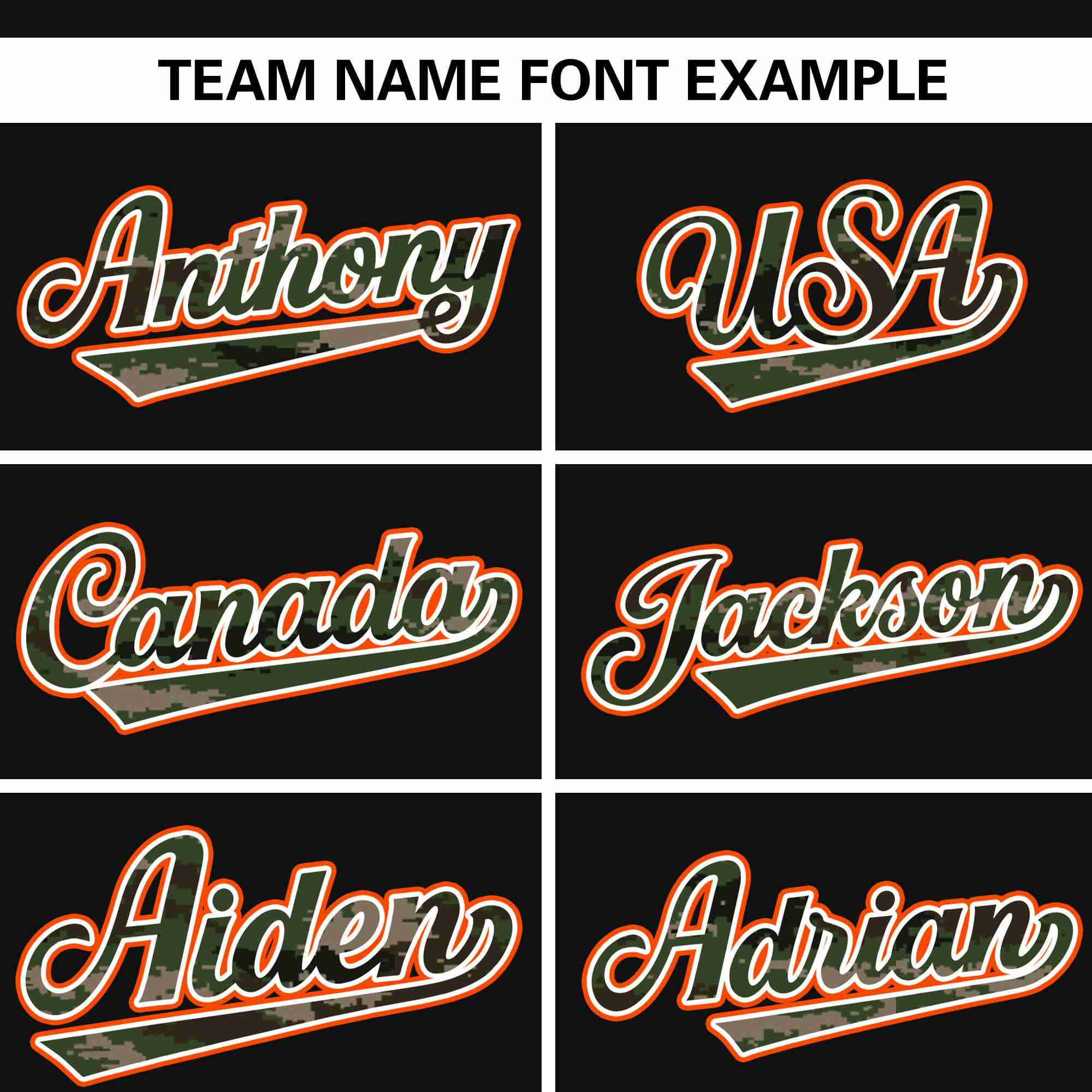 Custom Black Personalized Camo Font Authentic Baseball Jersey