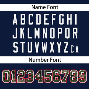 Custom Navy Personalized Camo Font Authentic Baseball Jersey