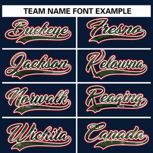 Custom Navy Personalized Camo Font Authentic Baseball Jersey