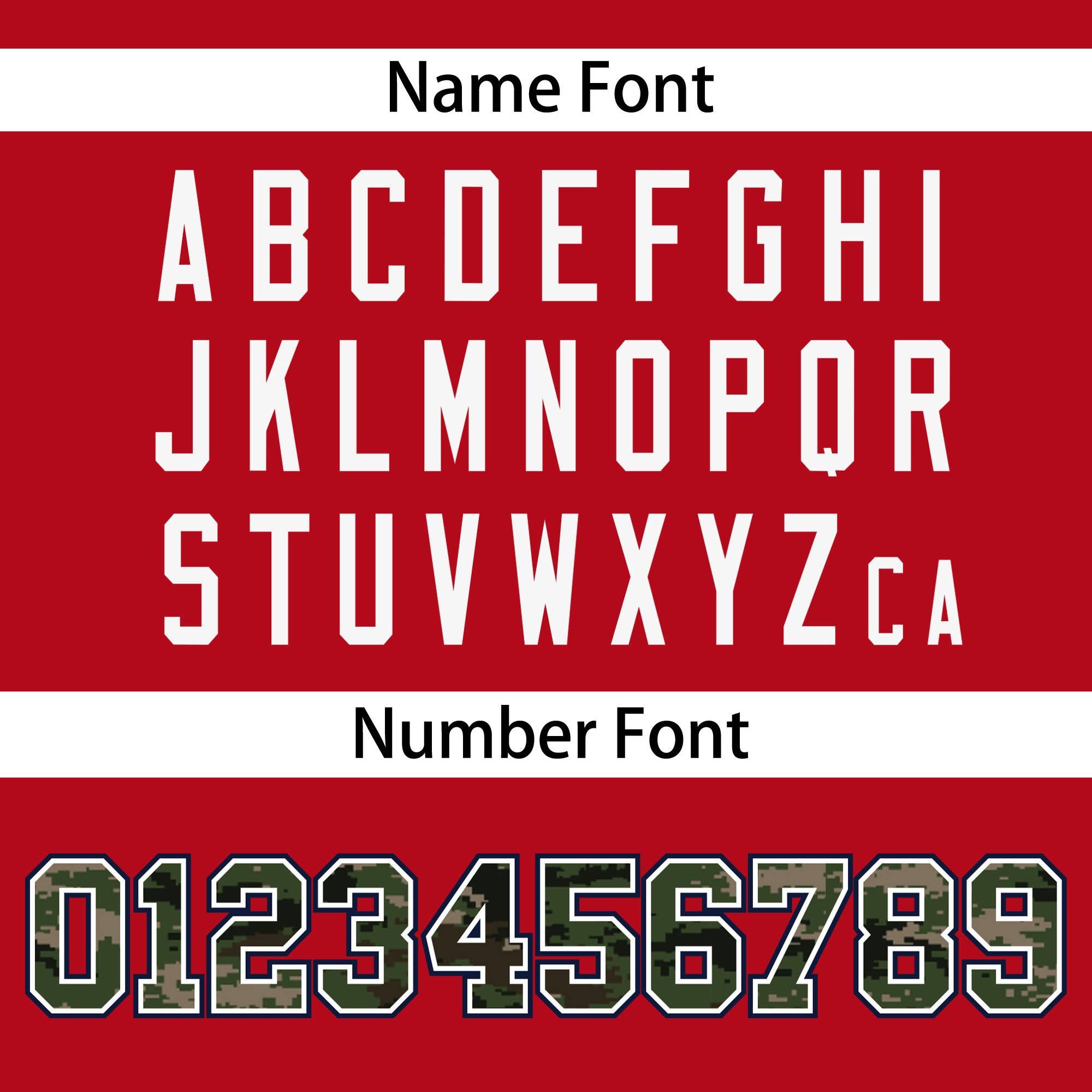 Custom Red Personalized Camo Font Authentic Baseball Jersey