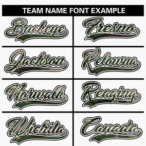 Custom White Personalized Camo Font Authentic Baseball Jersey