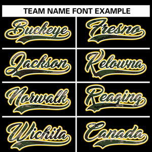 Custom Black Personalized Camo Font Authentic Baseball Jersey