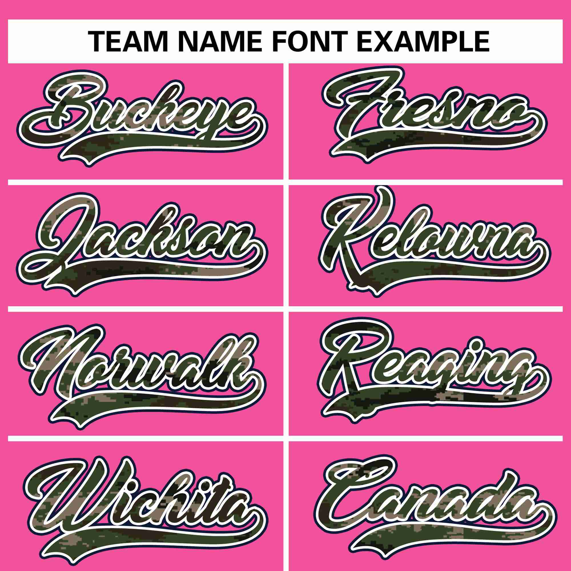 Custom Pink Personalized Camo Font Authentic Baseball Jersey