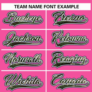 Custom Pink Personalized Camo Font Authentic Baseball Jersey