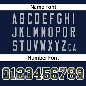 Custom Navy Personalized Camo Font Authentic Baseball Jersey