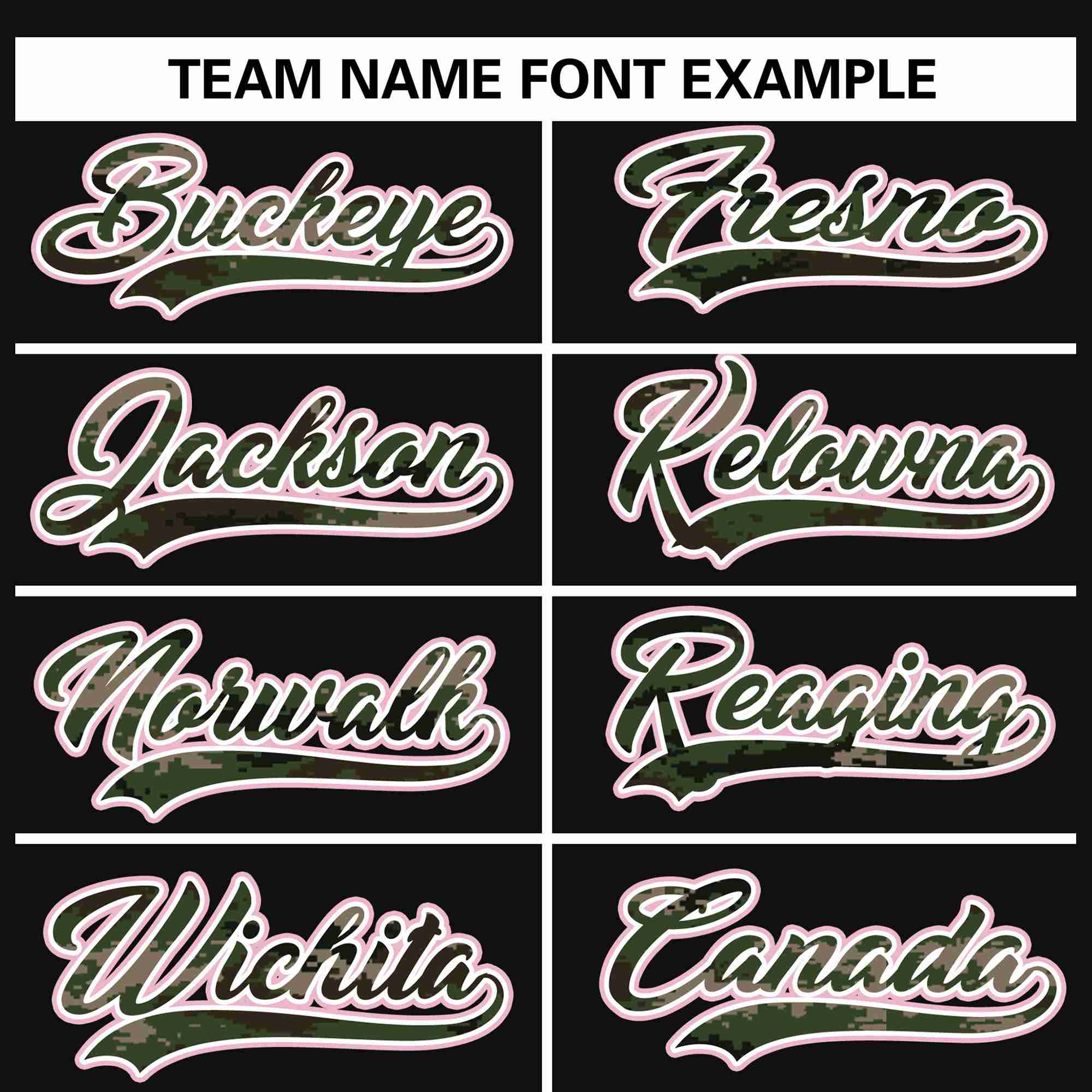 Custom Black Personalized Camo Font Authentic Baseball Jersey