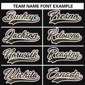 Custom Black Personalized Camo Font Authentic Baseball Jersey