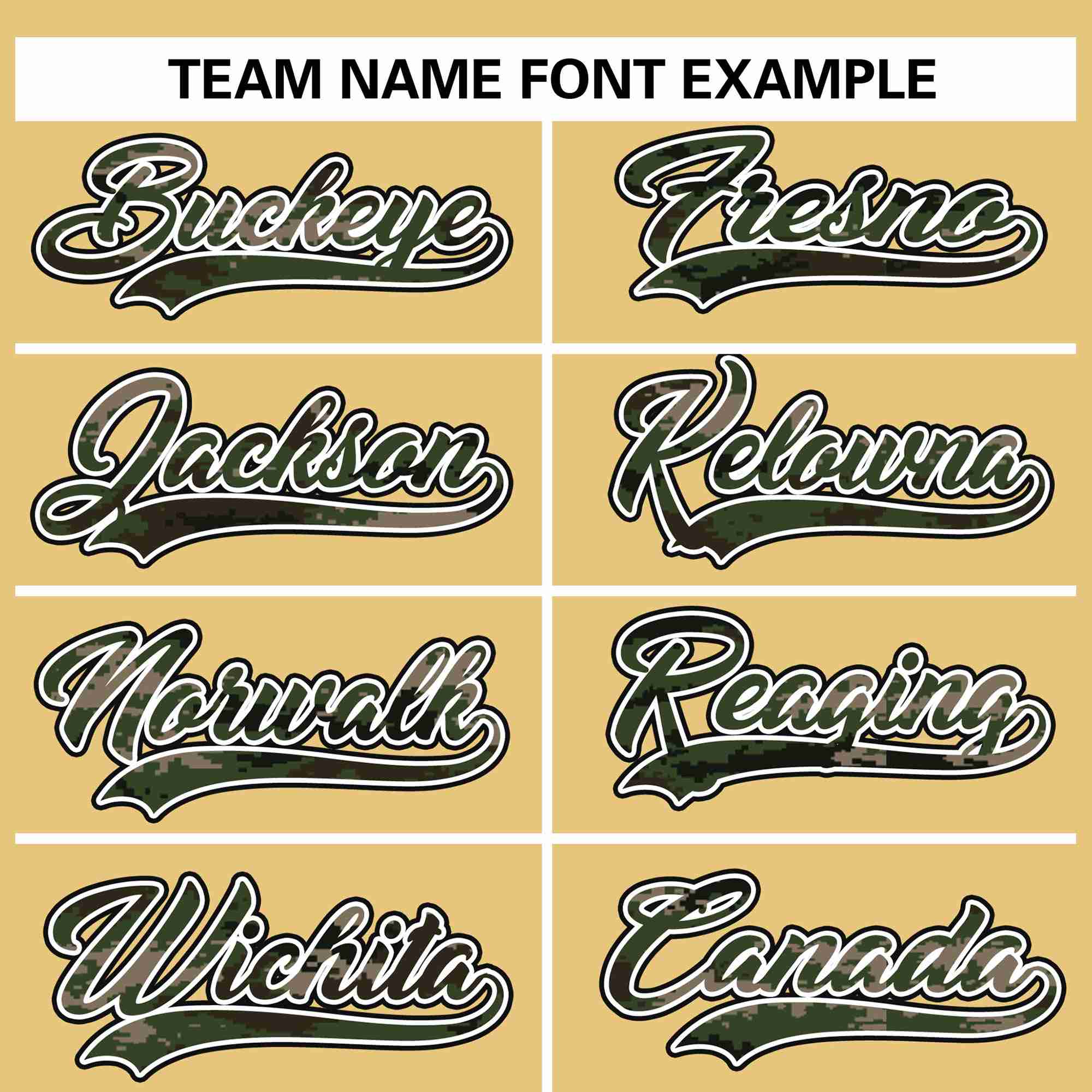 Custom Khaki Personalized Camo Font Authentic Baseball Jersey