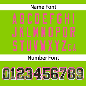 Custom Neon Green Personalized Camo Font Authentic Baseball Jersey