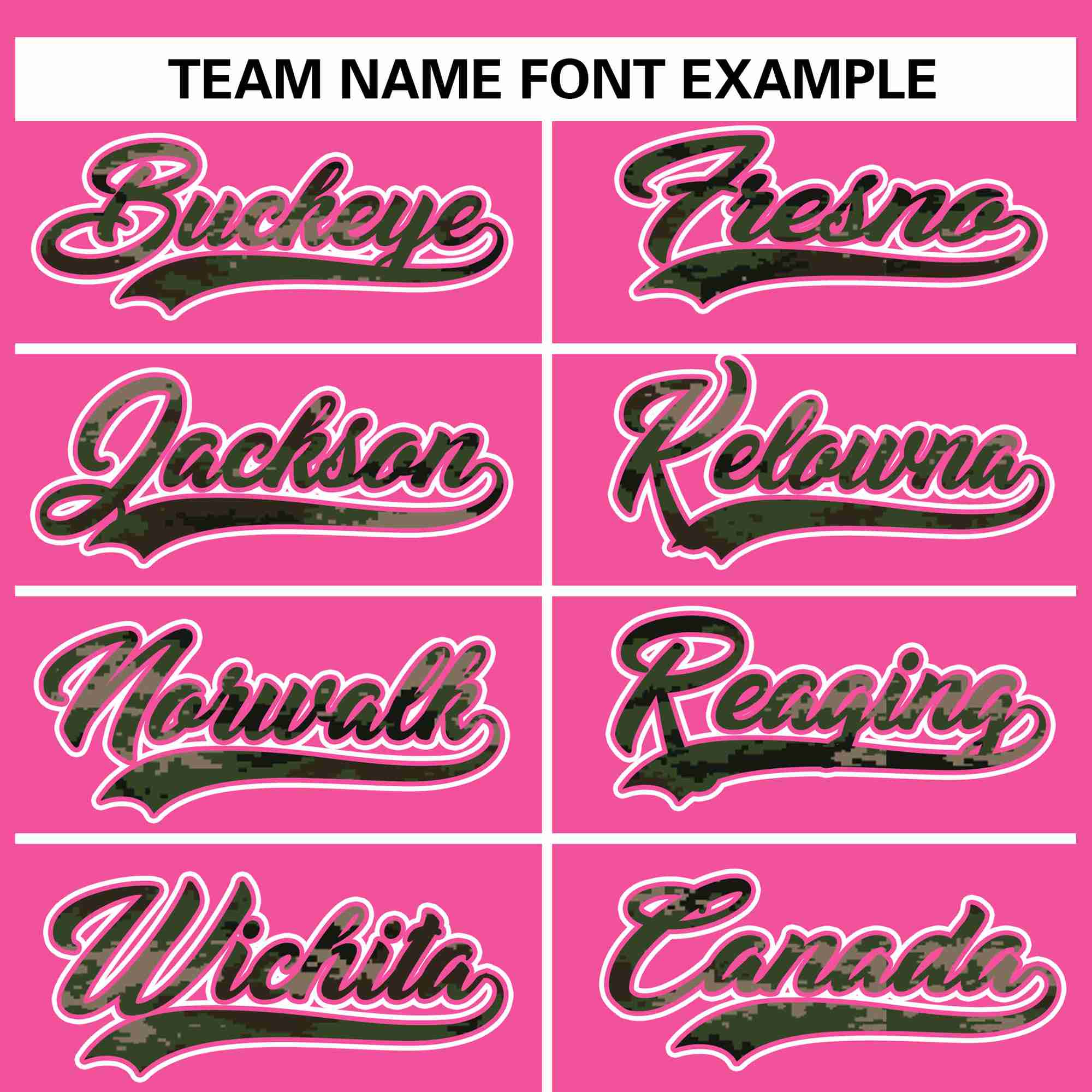 Custom Pink Personalized Camo Font Authentic Baseball Jersey