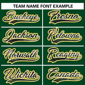 Custom Green Personalized Camo Font Authentic Baseball Jersey