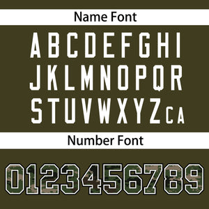 Custom Olive Personalized Camo Font Authentic Baseball Jersey