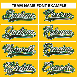 Custom Gold Personalized Camo Font Authentic Baseball Jersey