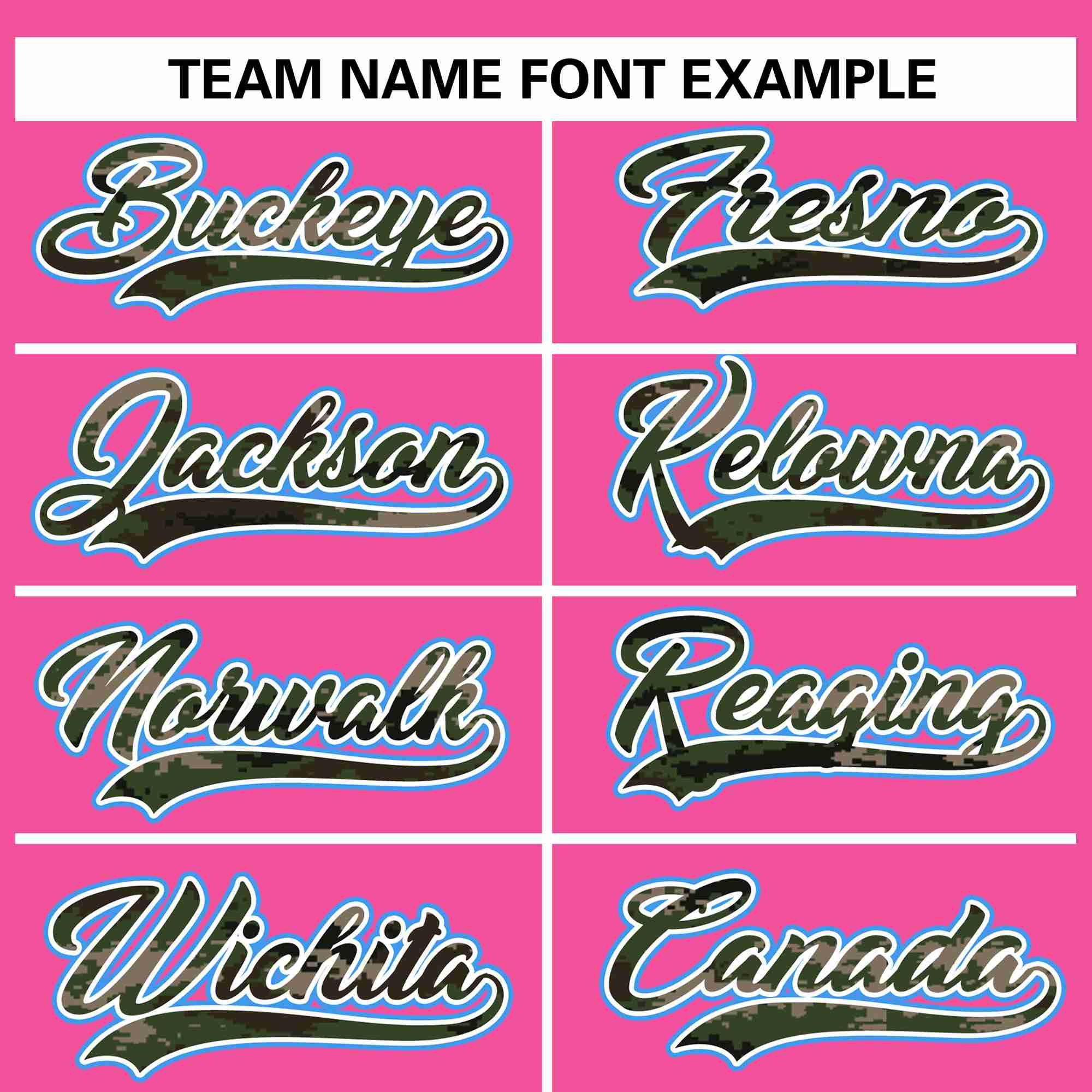 Custom Pink Personalized Camo Font Authentic Baseball Jersey