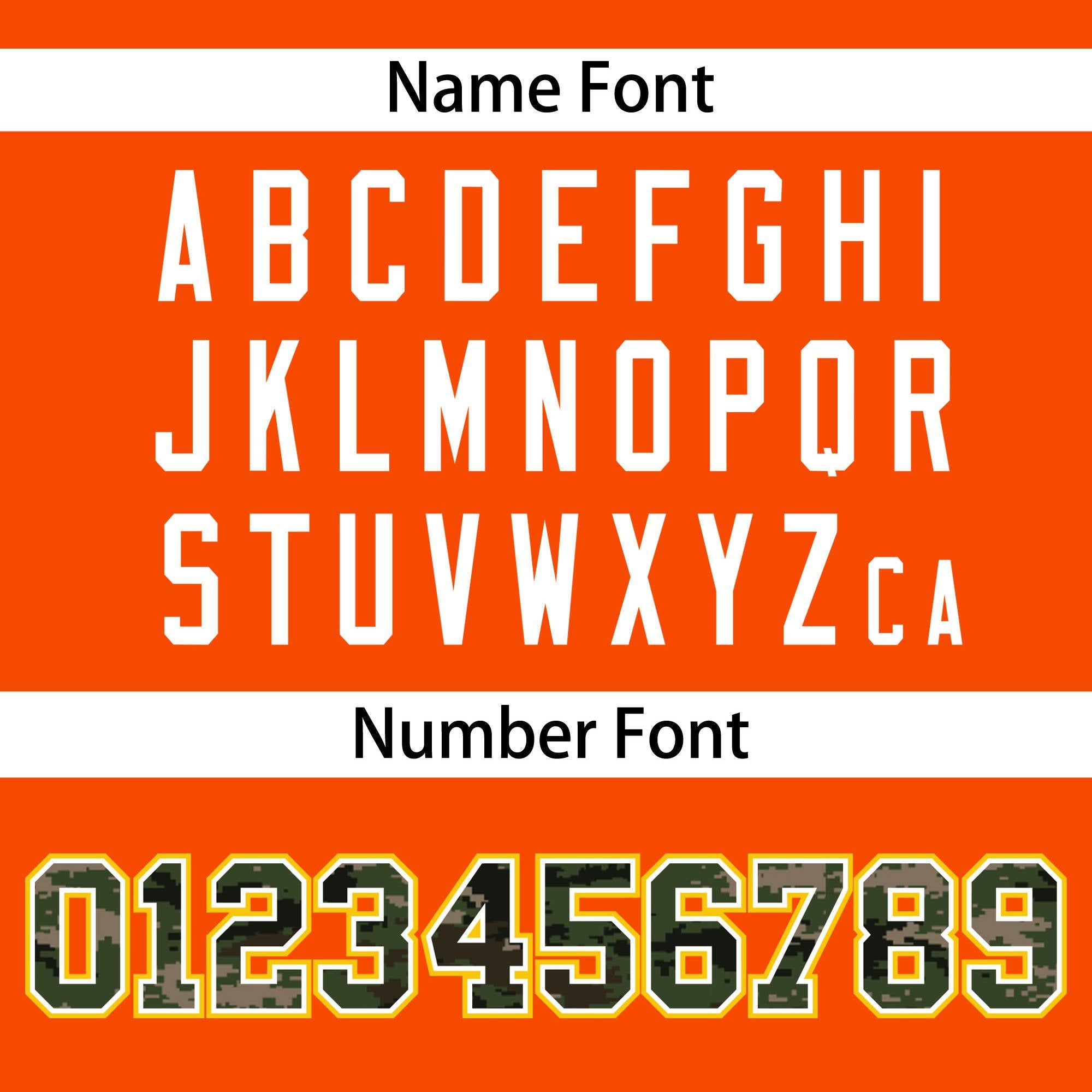 Custom Orange Personalized Camo Font Authentic Baseball Jersey