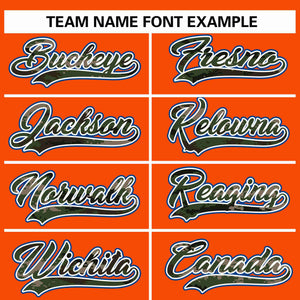 Custom Orange Personalized Camo Font Authentic Baseball Jersey